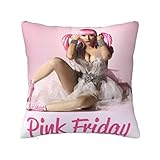 Nicki Music and Minaj Square Hold Pillowcase with Hidden Zipper Custom Polyester Cushion Cover Suitable for Family Sofa, Bedroom, Living Room, Office, car Decoration 18'x18'