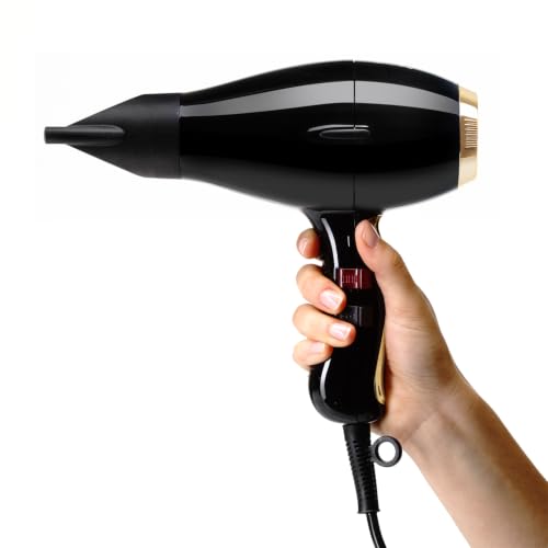 Elchim 3900 Healthy Ionic Professional Hair Dryer, 1875W Blow Dryer, Ionic & Ceramic System, 30%+ Faster Drying, Low EMF Protection, Dual Quick-Lock Concentrators, Made in Italy, Black & Gold - Image 3