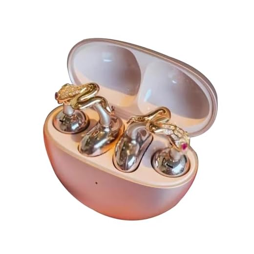 Rhinestone clip on ear pads, elegant zirconia decorative headphone accessories, detachable and exquisite DIY decorative golden snake style