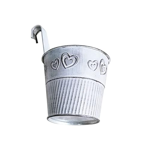 SERUMY Pot de Fleur Style Vintage en métal Vase Vase Mural Clôture Murale Suspendue Pot de Fleur Balcon Patio Patio Rustique Godet Bucket Pot Plante (Color : White) Cover
