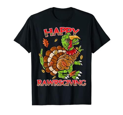 Happy Rawrsgiving Thanksgiving Turkey T-Rex Dinosaur Pilgrim T-Shirt
