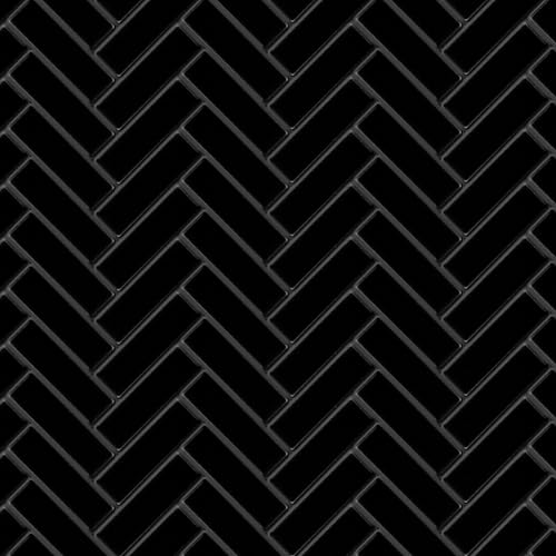 Merola Tile Metro Brick Herringbone Matte Black 10-5/8" x 12-1/2"