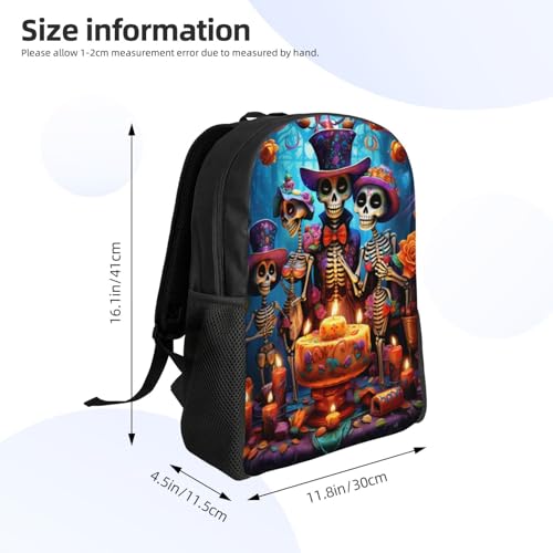 Day of The Dead Rose Sugar Skull Backpack Simple Leisure Travel Backpack Outgoing Daypack 16 inch3