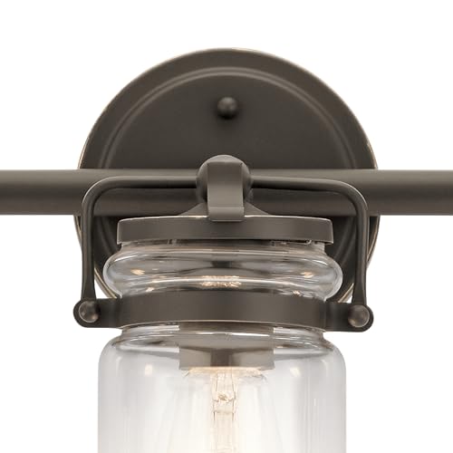 Image of KICHLER Brinley 24 inch 3 Light Vanity Light with Clear Glass in Olde Bronze