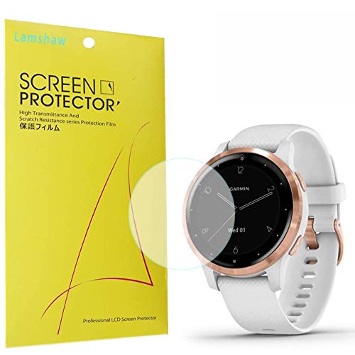 Compatible for Garmin Vivoactive 4S Screen Protector, Blueshaw Full Coverage Premium High Definition Ultra HD Clear Compatible for Garmin vívoactive 4S (40mm) Smartwatch (6 Pack)
