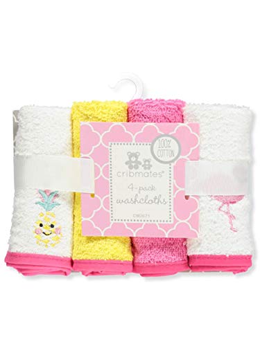 Cribmates 4-Pack Washcloths - Pink/White, one Size