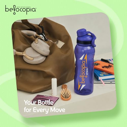 Image of Streax Sports Water Bottle 1 Litre (1000ml) | Blue | BPA-Free, Leakproof Gym Bottle | Lightweight with Easy Grip & Carry Loop | Durable Fitness Bottle for Gym, Running, Cycling & Outdoor Use
