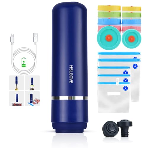 HSLGOVE Vacuum Sealer, 18-in-1 Mason Jar Kit