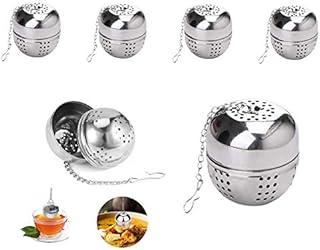 Lot de 5 Infuseur à Thé Boules à Thé Passoire à Thé en Acier Inoxydable Filtres à Thé avec Chaîne pour Thé en Vrac, Épices et Assaisonnements