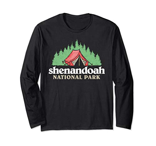 Shenandoah National Park Retro Tent Camping Long Sleeve...