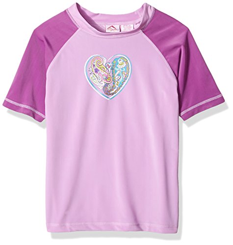 Kanu Surf Girls' Alexa UPF 50+ Sun Protective Rashguard Swim Shirt, Caroline Purple, Large (12)