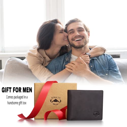 Image of Stealth Mode Leather Bifold Wallet for Men With ID Window and RFID Blocking