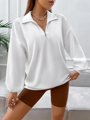 Image of SXV STYLE Half-Zip Pullover Sweatshirt, Oversized Fit