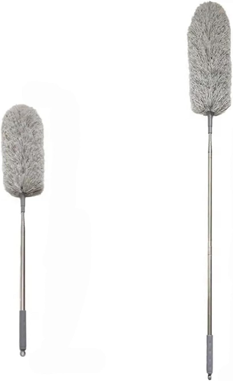 S & S PRODUCTS 1Pcs Microfiber Feather Duster Removable Head Telescopic Cleaning Duster Brush For Dusting And Cleaning With Extendable Pole Reaching up to 32 Inches