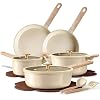 CAROTE 14Pcs Pots and Pans Set Non stick, Ceramic Cookware Set, Non-toxic Kitchen Cooking Set, PFAS and PFOA Free