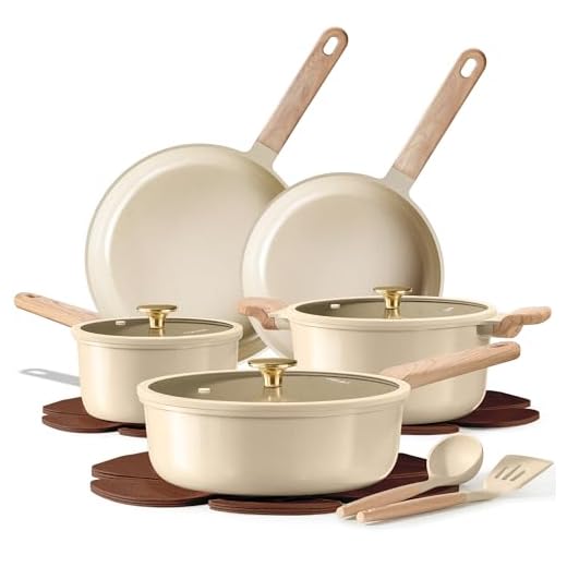 CAROTE 14Pcs Pots and Pans Set Non stick, Ceramic Cookware Set, Non-toxic Kitchen Cooking Set, PFAS and PFOA Free