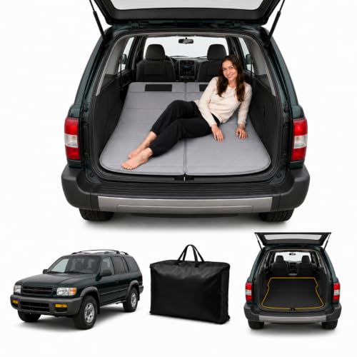 Image of Car Mattress for Pathfinder 1996-2004, Upgraded Non-Inflatable Thickened Foam SUV Car Camping Mattress, Foldable Trunk Sleeping Pad Car Bed Mattress for Road Trips Camping Travel
