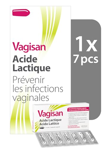 Vagisan Acide lactique pour la prévention des infections vaginales récurrentes 7 Ovules | Rétablir et maintenir la santé naturelle du vagin et le ph...