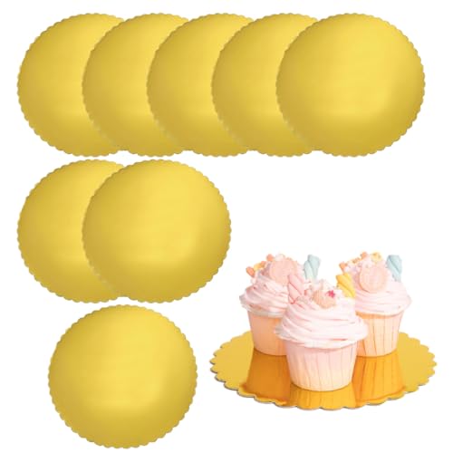 HABNI 8 Pcs Base Para Tartas Ø20Cm Soporte Tartas Oro Soportes Para Tartas Redondos Bandeja Para Tartas Oro Disco Base Cake Boards Base Bandeja De Cartón Reutilizable Para Transportar Tartas