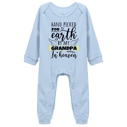Custom Baby Bodysuit|Hand Picked for Earth by My Grandpa/Add Title in Heaven|Personalized Baby Romper 0-24 Months