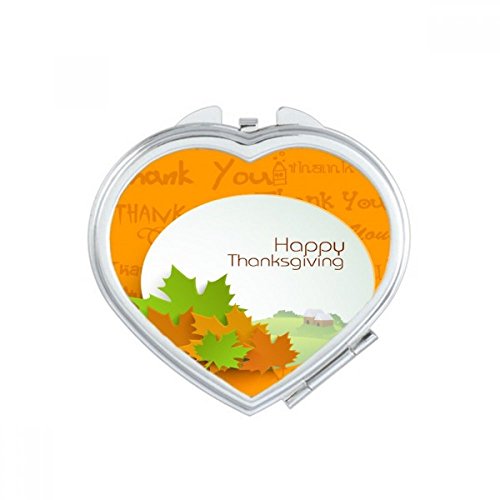 Miroir de poche cœur pour Action de grâces, mini format portable multicolore - 2