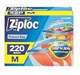 【大容量】ジップロック ダブルジッパー フリーザー用バック Mサイズ 220枚 Ziploc