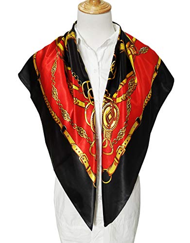 Image of Women's 35 inch Satin Square Silk Like Hair Scarves and Wraps Headscarf for Sleeping | Silk Feel Neckerchief, Hair Scarf, Fashion Bandana, Headscarf, Headband, Hair Wrap Sleeping, Daily Fashion Styling