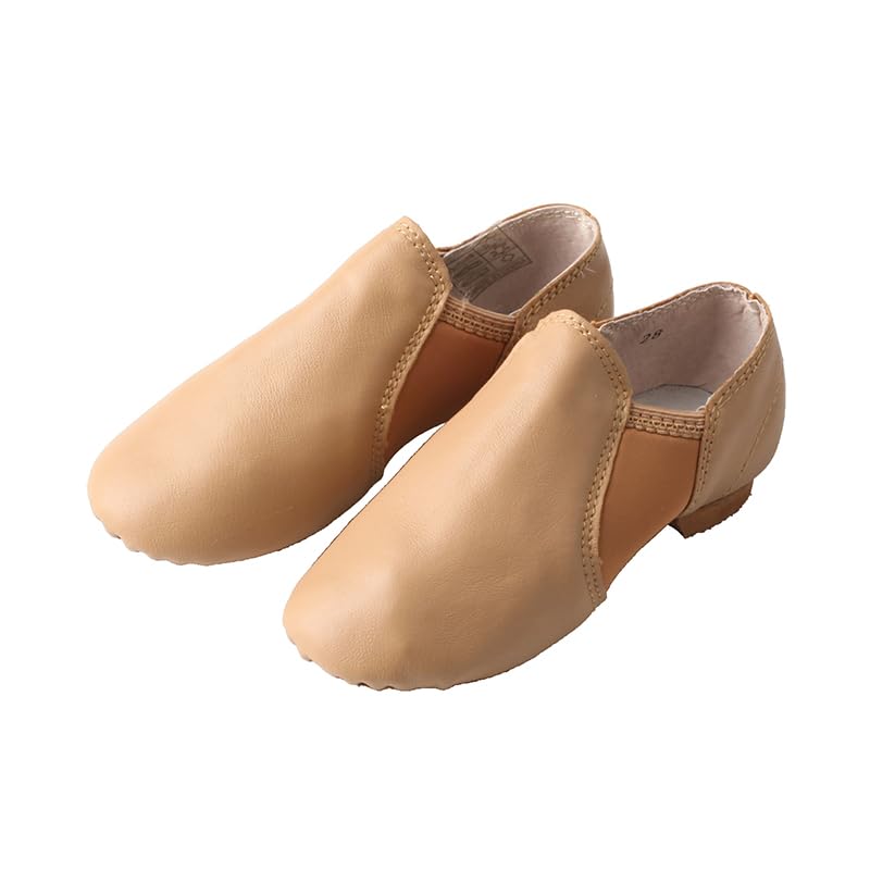TMA EYES Girls Leather Dance Shoes, Comfortable and Non-Slip Dance Shoes(Apricot?13.5