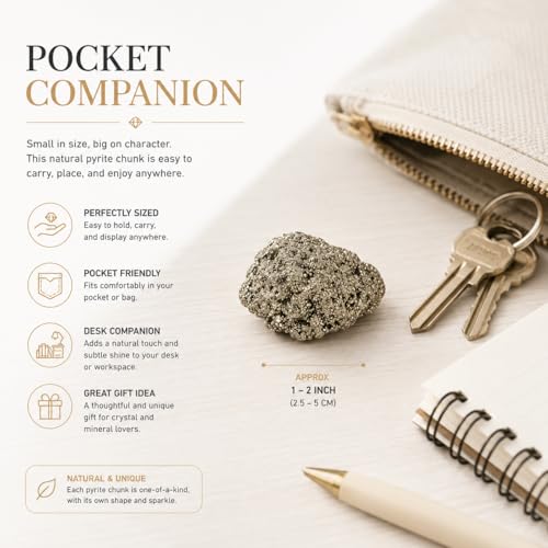Image of Natural Raw Pyrite Crystal Stone for Wealth & Prosperity | Money Magnet Healing Crystal for Positive Energy, Success, Reiki, Feng Shui & Vastu Decor | Pyrite Stone for Home, Office & Meditation