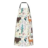 2 bolsillos grandes en el medio del delantal para guardar termómetros de carne, lengüetas para grill, tarjetas de recetas, etc.