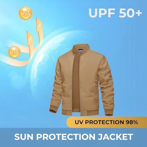 Image of MIA FASHION Men's UPF 50+ Full Sleeves Zipper Function Sun Protection Jacket for Biking & Sport