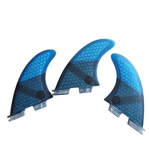 UPSURF Tabla de Surf FCS II Aletas G5/G7 Tres Aletas Panal + Fibra de Vidrio (Azul G5)