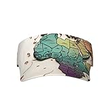Gorra de visera ajustable con diseño de mapa del mundo, con banda para el sudor, gorra de golf vacía para mujeres y hombres, negro, talla única, Negro, talla �nica