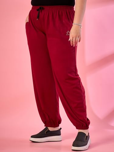 Image of ALZA Women's Cotton Oversized Joggers with Utility Pockets - Loose Fit High Waisted Track Pants for Gym, Yoga & Travel - Lightweight All-Season Lounge Sweatpants