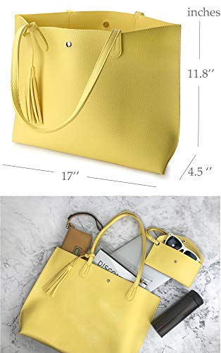 Image of Minimalist Clean Cut Pebbled Faux Leather Tote Womens Shoulder Handbag