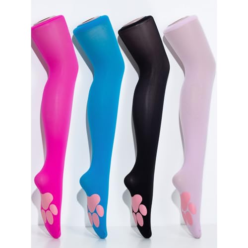 Soft Warm Hosiery, 3D Cat Paw Pad Socks,Puffyed Pawpad Socks Thigh High Socks for Girls kids Women Cosplay Over The Knee Stockings4
