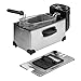 Daewoo SDA1550 2000W Deep Fat Fryer with Window Lid and 3L Oil Capacity, Adjustable Temperature Control and High Power Function, Steel Outer Body and Enamel Coating, Silver