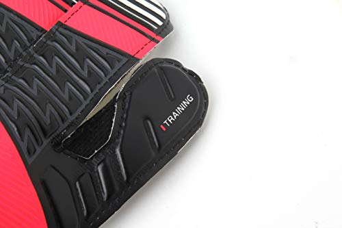 KELME Soccer Goalkeeper Gloves - Professional Goalie Glove Unisex - Football GK Gloves Super Grip Latex Finger Protection (Black/Red, Size 7 (Youth))