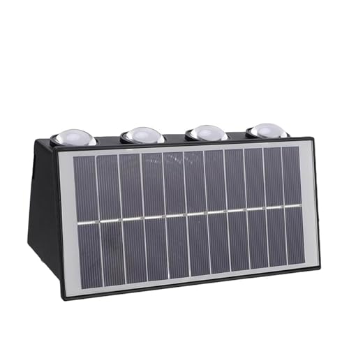 Lámpara solar exterior de 8 cabezales ajustables con luz automática