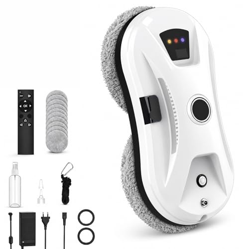 Osmo RoboClean Fensterputzroboter Automatischer Fensterreiniger mit Starker Saugkraft & Wassersprühen Intelligente Navigation & Kantenerkennung Fernsteuerung 3 Reinigungsmodi (Nass/Trocken)