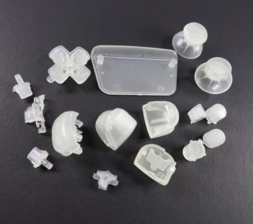 Devine Customz PS5 Next Gen Controller Chrome & Plain Full Buttons Set D-Pad Trigger R1, R2, L1, L2 Share Options Face Buttons for PS5 Controller, Full Set Touch Pad Repair Kits (Glow In The Dark)