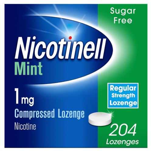 Nicotinell Mint Lozenge 1mg (204 Lozenges), Stop Smoking Aid, Sugar Free Nicotine Lozenges, Fresh Mint Flavour, 1mg Regular Strength for Light Smokers, Quit Smoking Aid