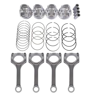 4x Connecting Rod & Piston Rings Kit Replacement for Hyundai Accent Veloster Kia Rio 2012-2017 23041-2B610 23510-2B010