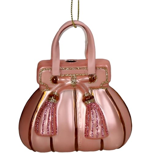 Christbaumschmuck 9cm Glas - Handtasche Figur zum Aufhängen -...