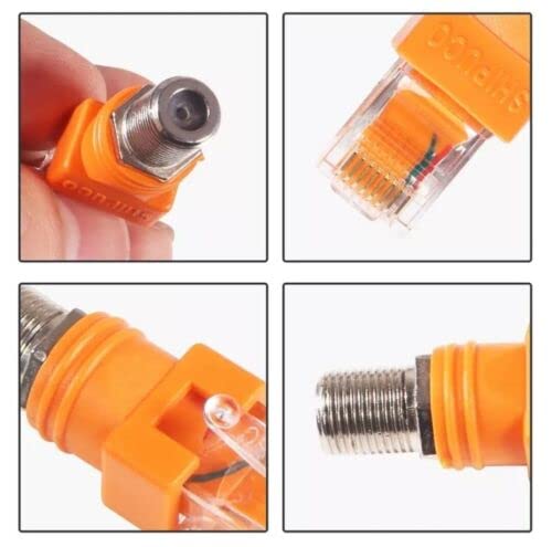 Elecbee 2-Pack RJ45 to F Coaxial Connector Adapter - RF to RJ45 Converter and Straight Connector for Line Tester and Finder - Image 3