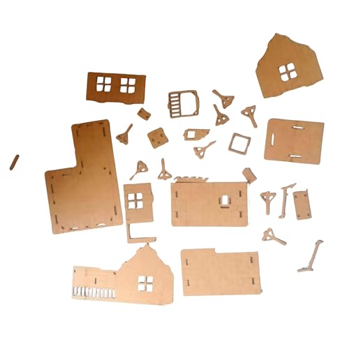 Image of DIY Wooden 3D Toy for Boys 7 to 10 Years, FunWooden House Puzzle for Kids and Adults, Easy-to-Assemble Building Toy, Great School Project and Home Decor Gift