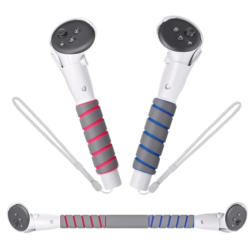 Digicharge 3-in-1 VR Controller Handle for Meta Quest 3S & 3 – Gaming Accessory for Beat Saber,...