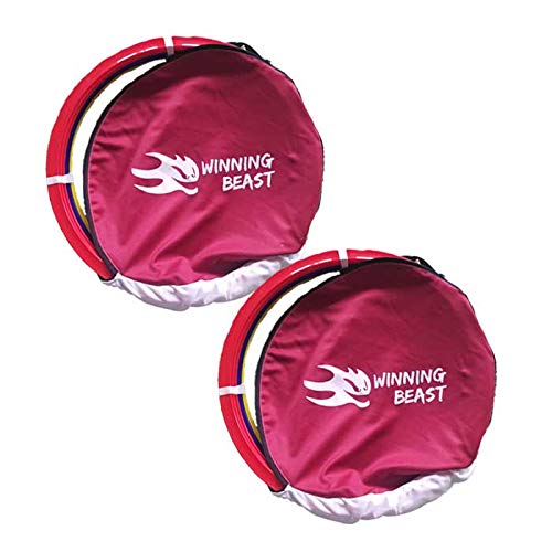 Winning Beast® 24 Rings (2 Pack of 12 Pieces) All Sports Agility Rings - Multi-Colored Ideal for Speed and Agility Training. Convenient Storage/Carry Bag Included.