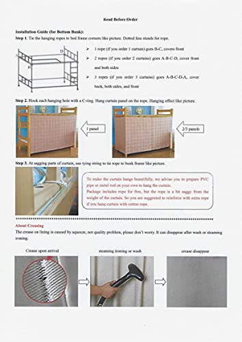 Teanea Solid Bottom Bunk Bed Blackout Curtains Privacy Cloth Single Size Twin Size For Men Women Teen Collage Students, 1 Panel, Pink #TOP6