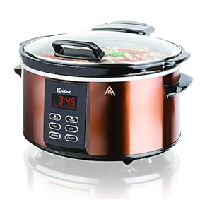 Euro Cuisine SCX6 Programmable Slow Cooker 6 Quart – Best Digital Slow Cooker for Large Family Meals, Smart Slow Cooker with Timer, Ideal for All Types of Recipes
